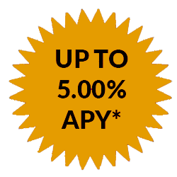  star with rate of up to 5.00% APY* displayed