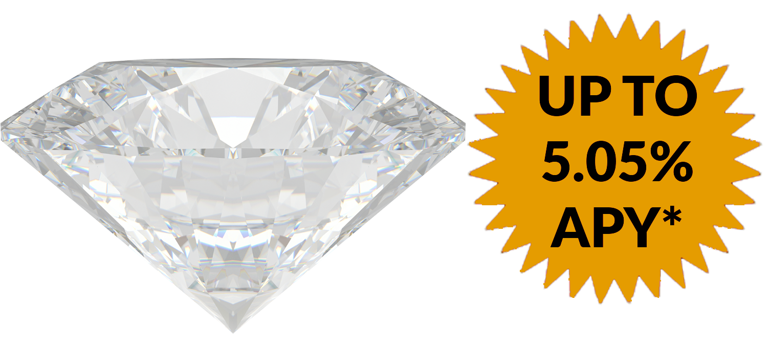 diamond and star with rate of up to 5.05% APY* displayed