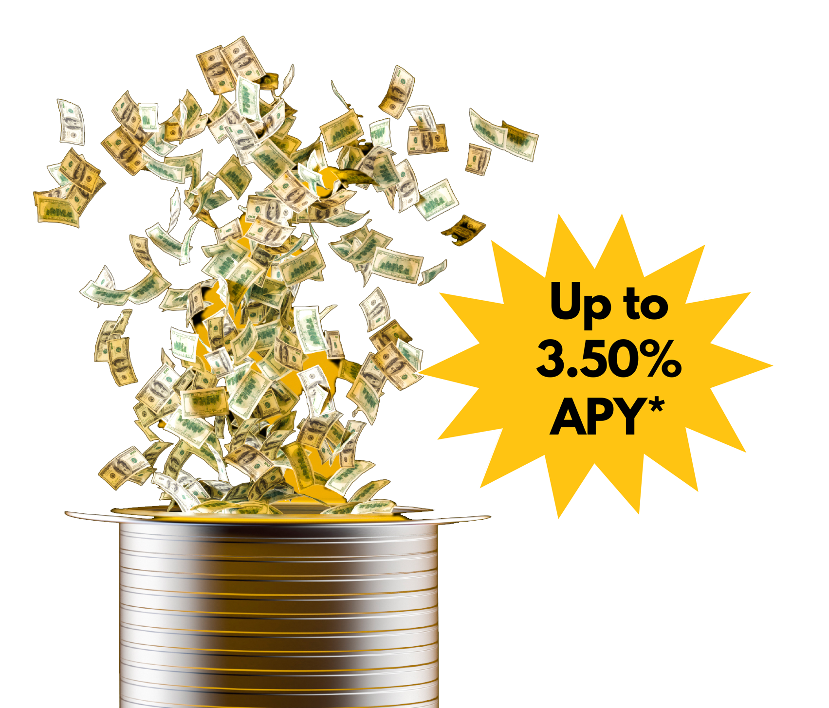 target with an arrow in the bullseye with 3.50% apy text